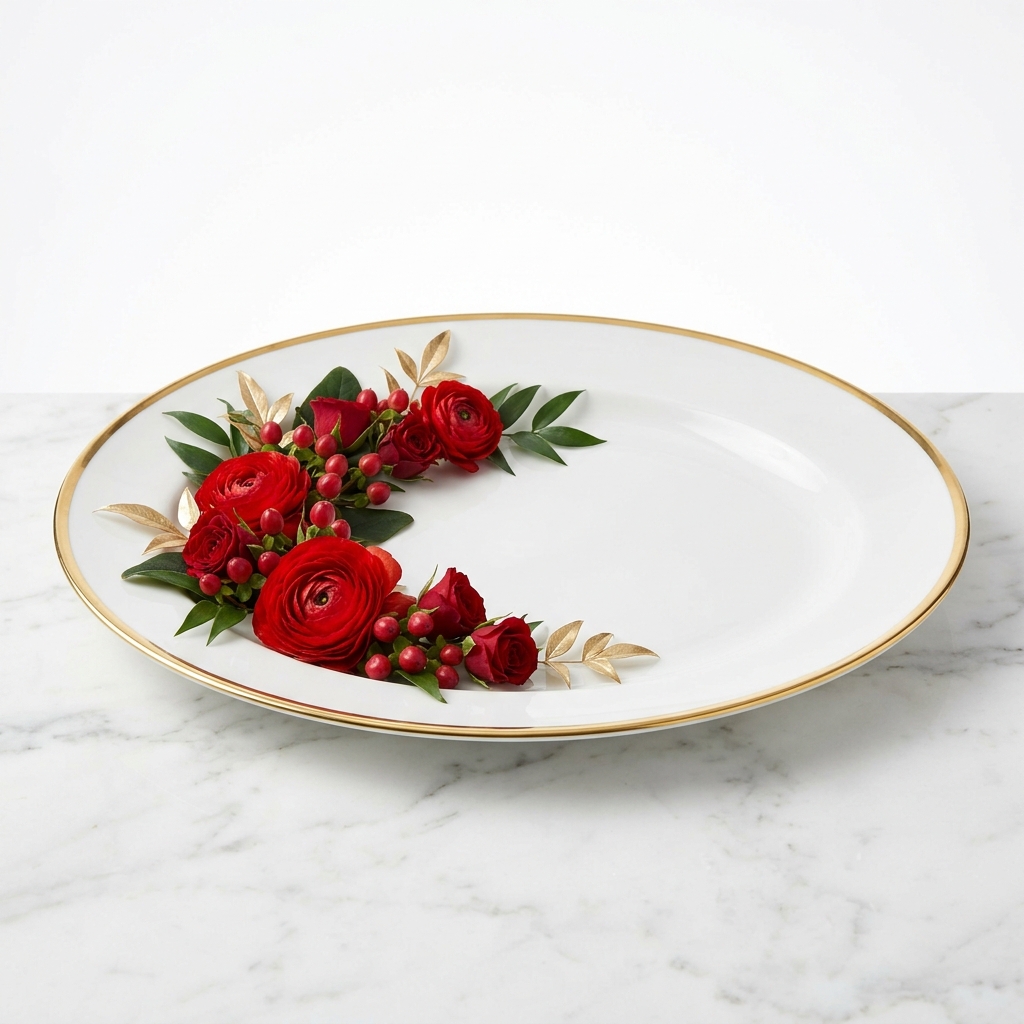 Plat de présentation doré