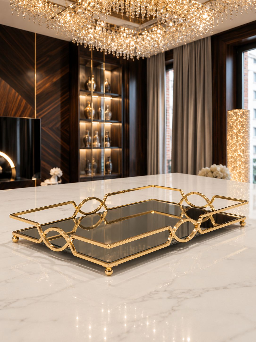 Plateau miroir 46 *36 cm