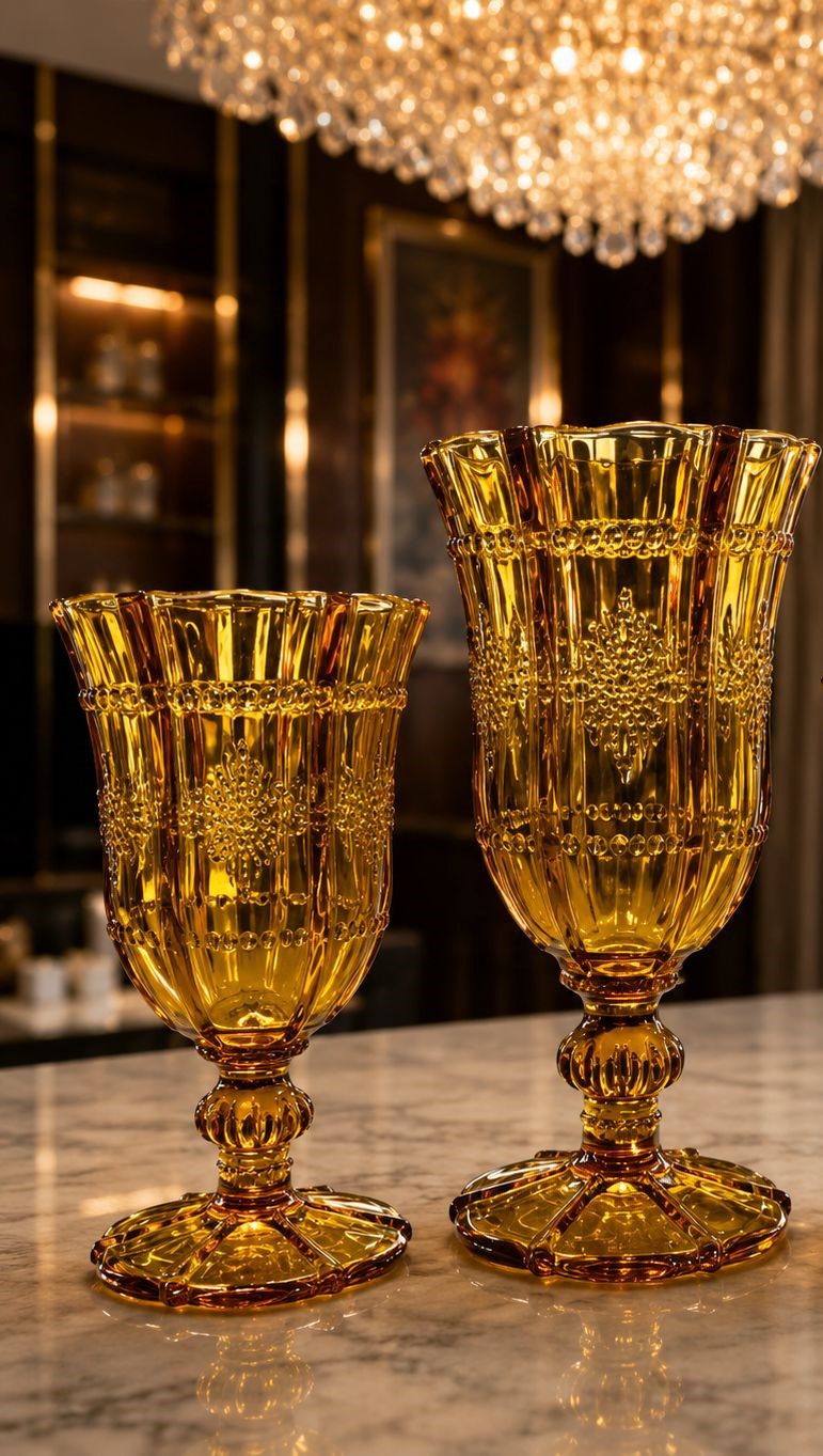 Verre à pied Cristalisé AMBER(LOT 6)