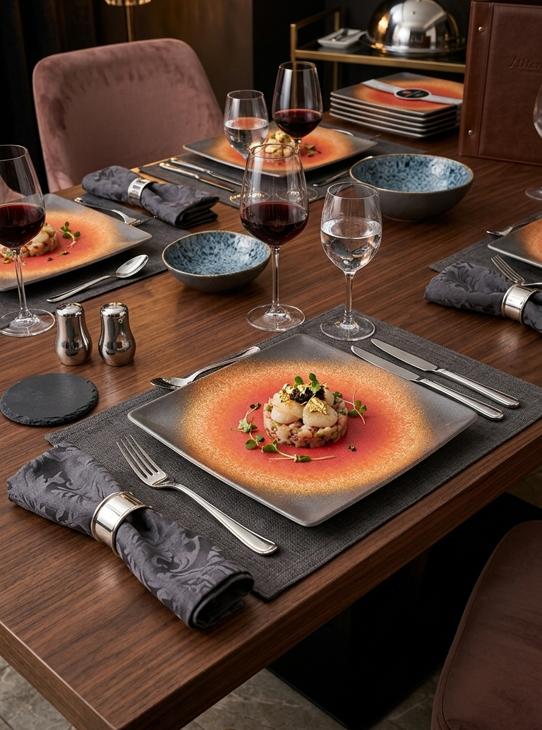 Assiette Carrée Aura Flamboyante AZA 26cm