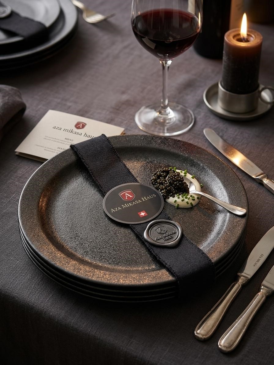 assiette de Présentation Gastronomique Noire Anthracite – Aza Mikasa Haus 23.5cm