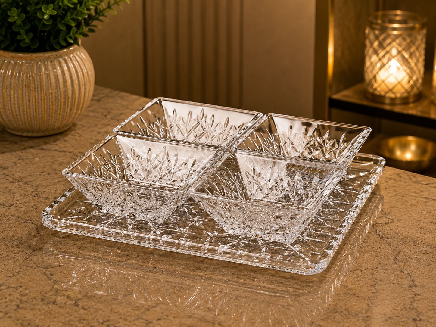 Ensemble de Service Cristal Éclatant, Collection Stella