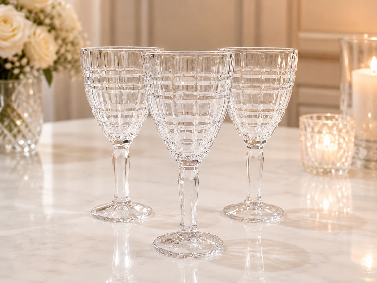 Verre à pied Cristalisé carré (LOT 6)