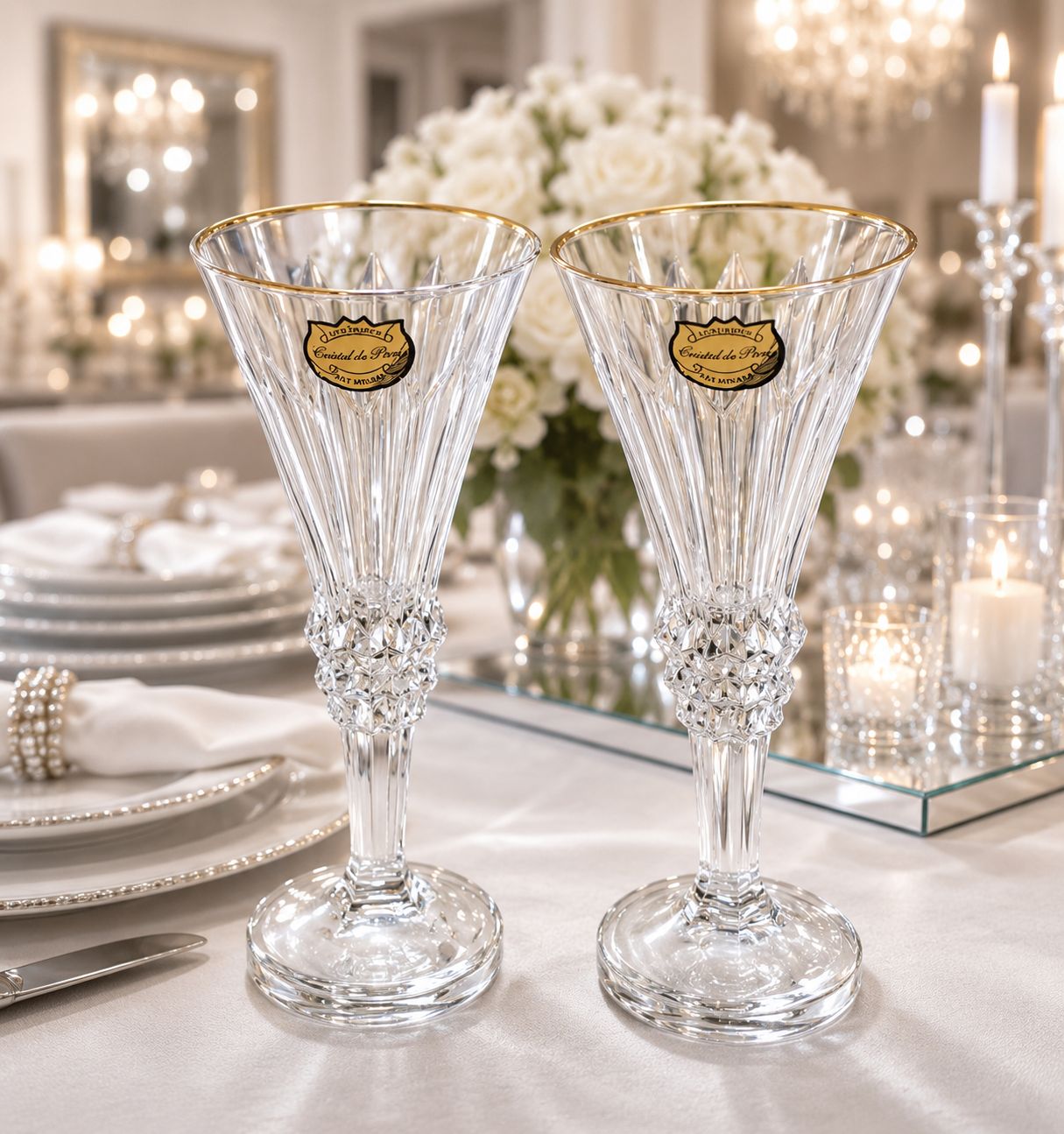 Verre à pied Cristalisé  (LOT 6)